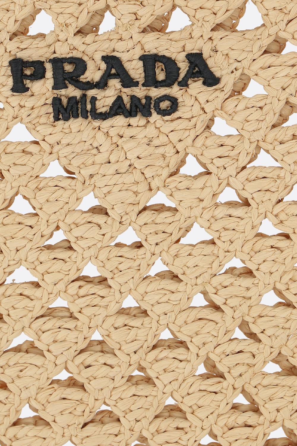 PRADA borsa shopping in rafia sintetica Consegna Veloce