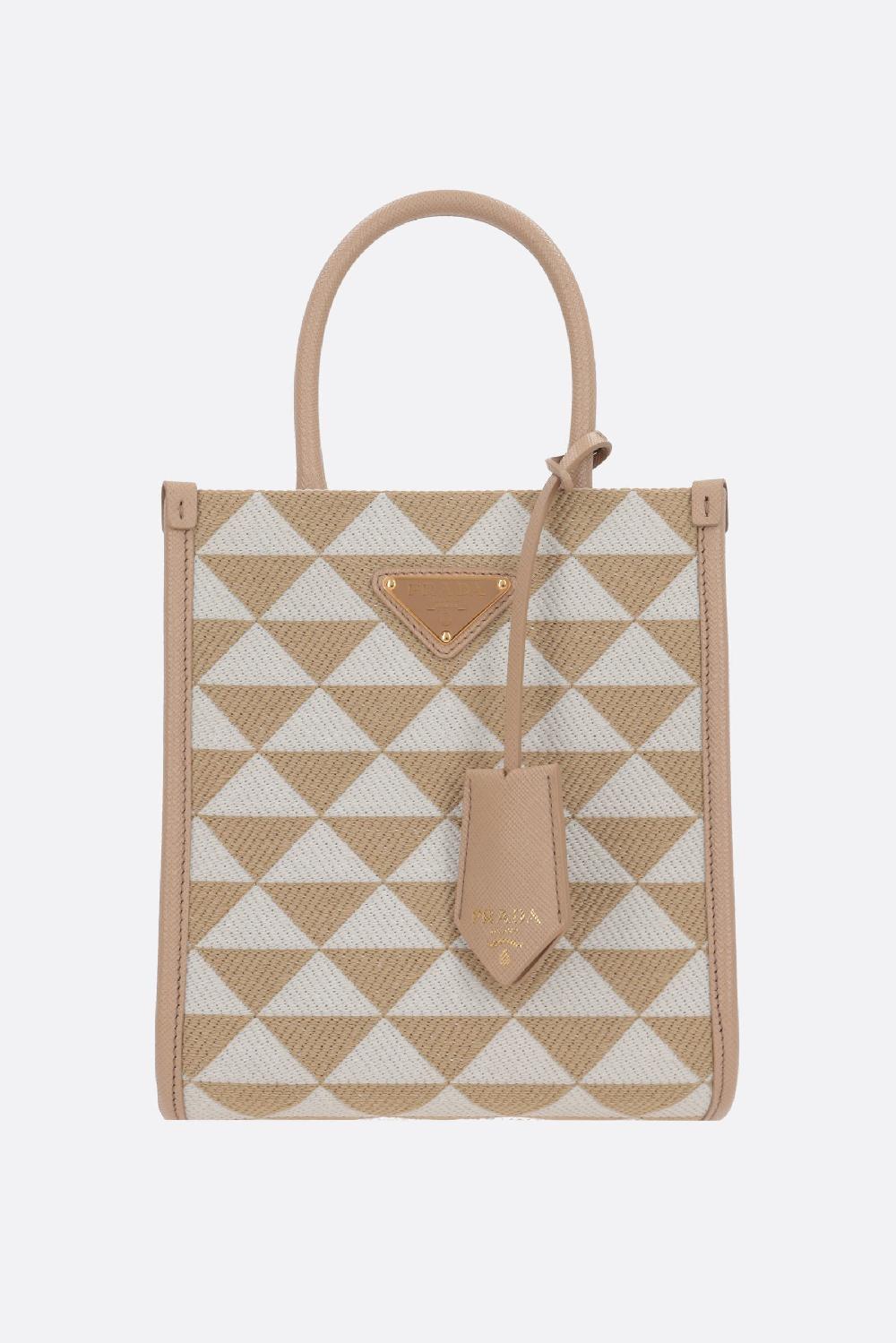 PRADA borsa tote Prada Symbole mini in jacquard Prezzo Ridotto