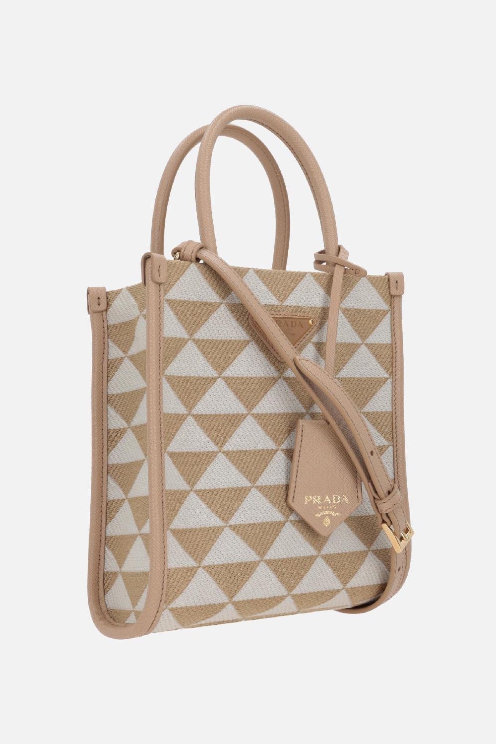 PRADA borsa tote Prada Symbole mini in jacquard Prezzo Ridotto