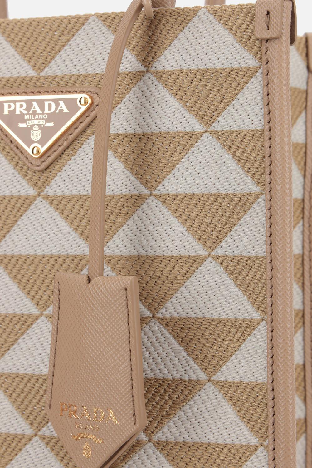 PRADA borsa tote Prada Symbole mini in jacquard Prezzo Ridotto