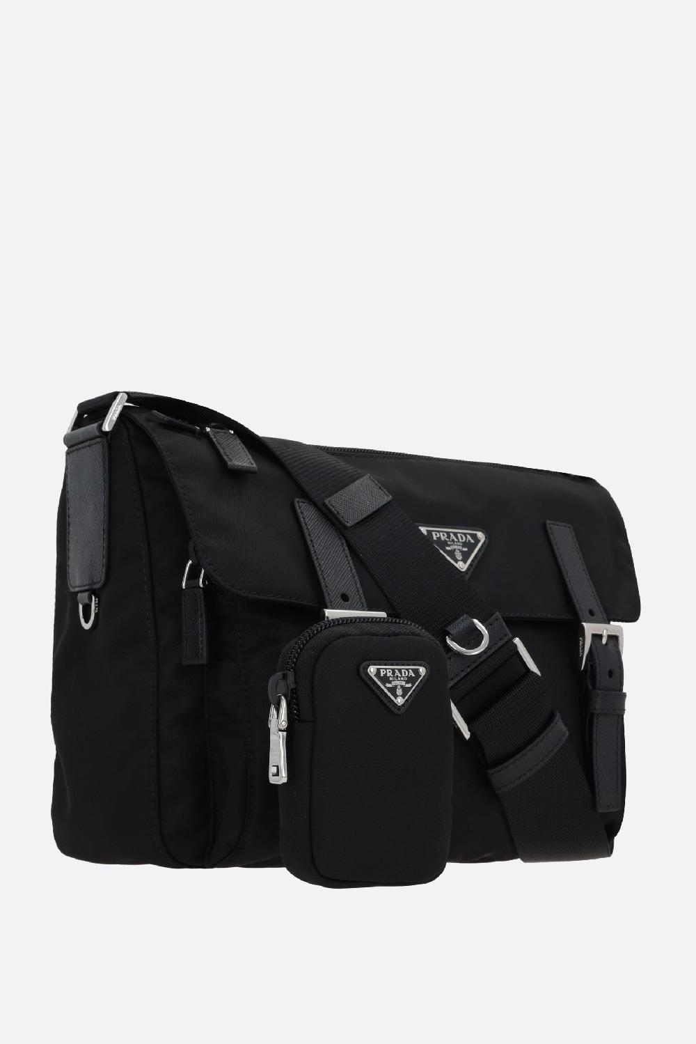 PRADA borsa a spalla large in Re-Nylon con logo Sconto