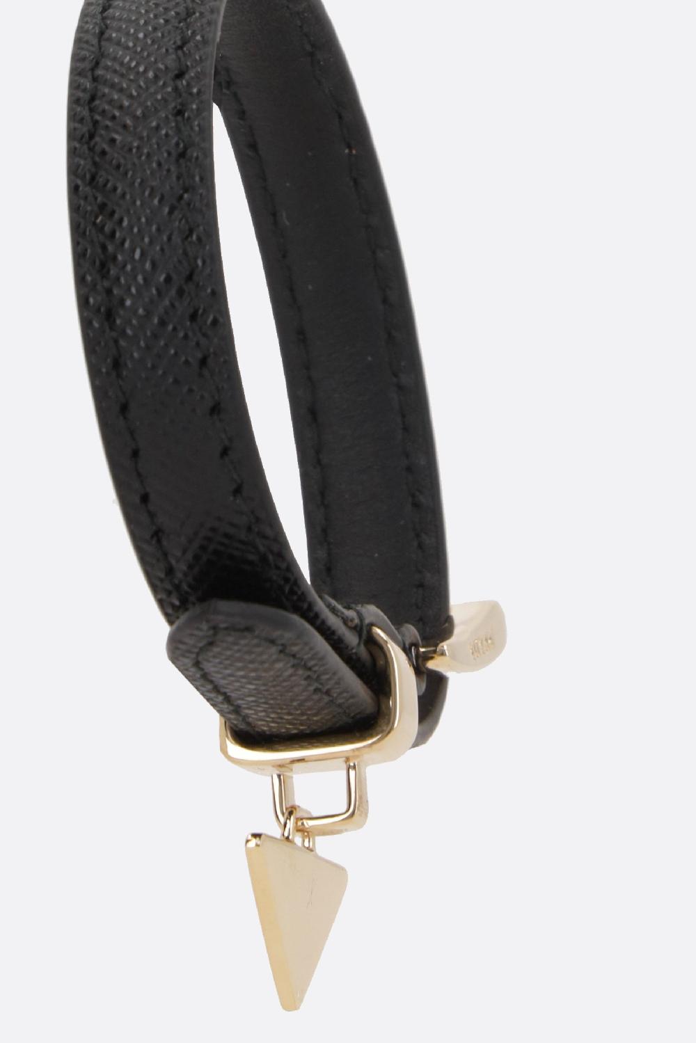 PRADA bracciale in pelle Saffiano con logo Online