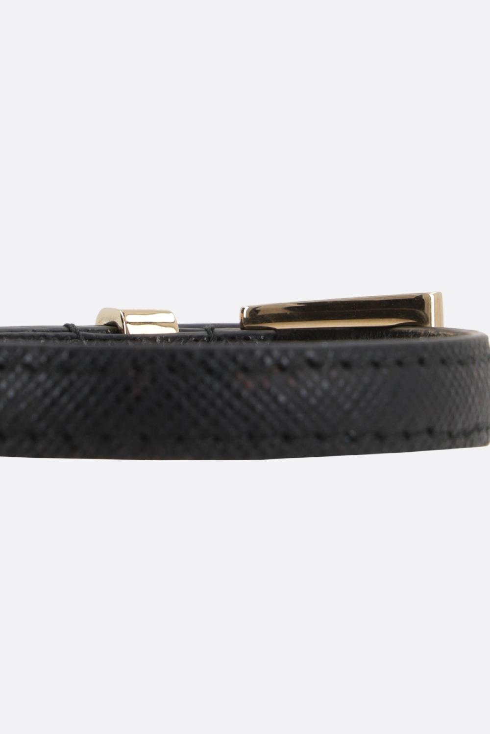 PRADA bracciale in pelle Saffiano con logo Online