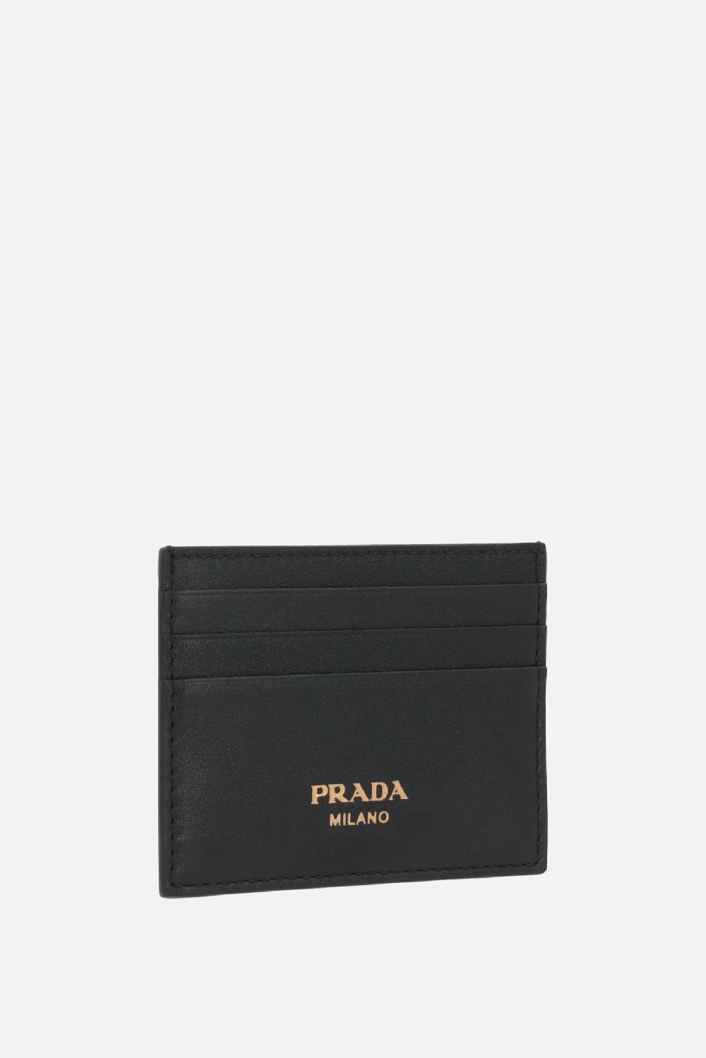 PRADA porta carte in pelle Soft Grain In Vendita