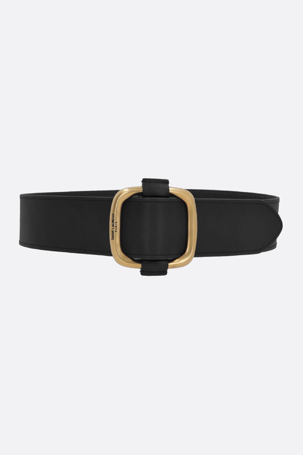 SAINT LAURENT cintura alta in pelle liscia