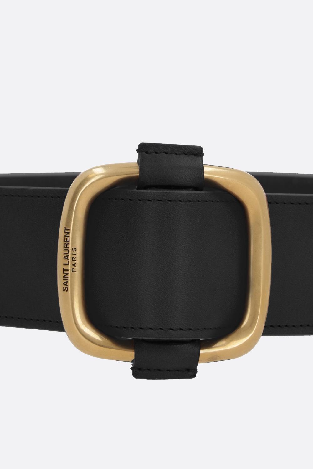 SAINT LAURENT cintura alta in pelle liscia Negozio online di fabbrica