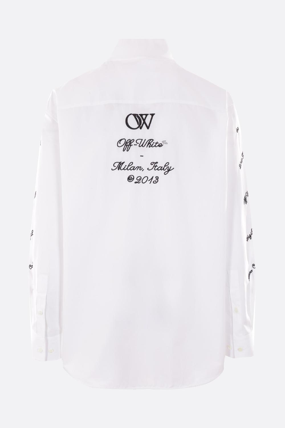 OFF WHITE camicia oversize in popeline ricamo logo 23 Comprare a buon mercato