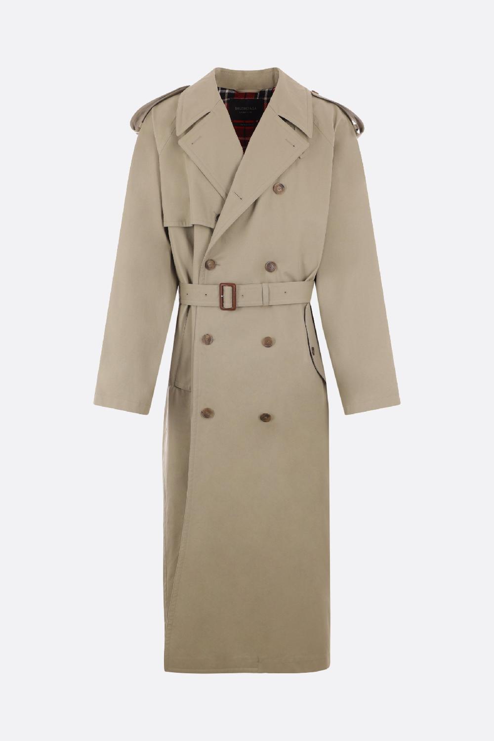 BALENCIAGA trench doppiopetto oversize in drill di cotone Flash Sale