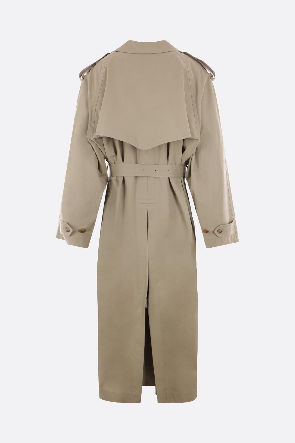 BALENCIAGA trench doppiopetto oversize in drill di cotone Flash Sale