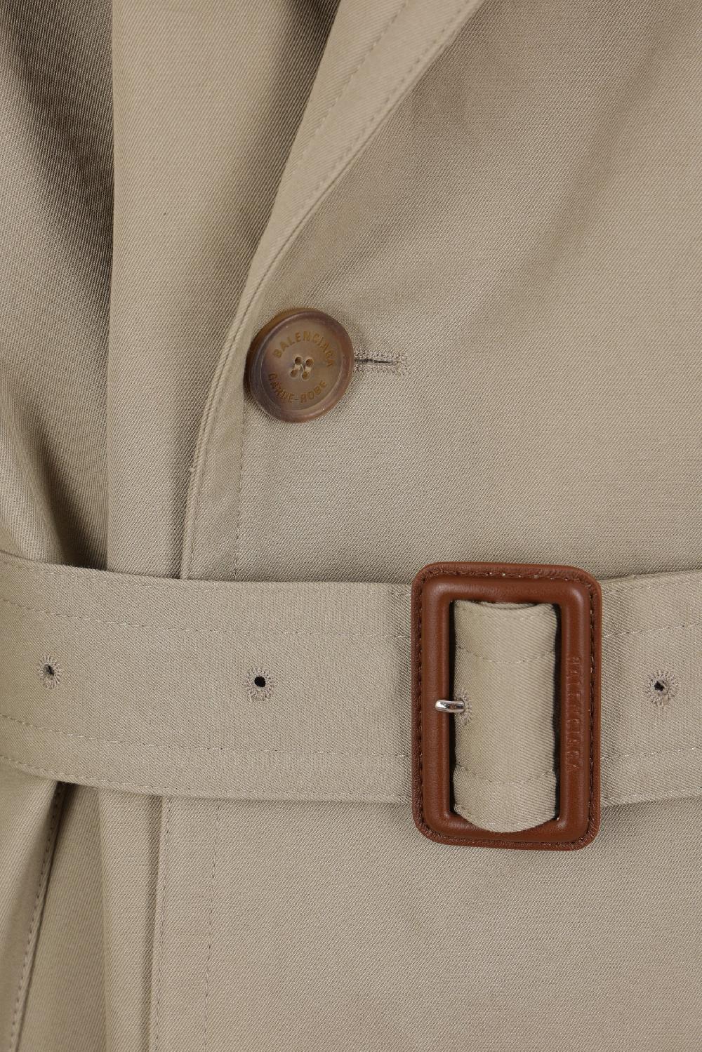 BALENCIAGA trench doppiopetto oversize in drill di cotone Flash Sale
