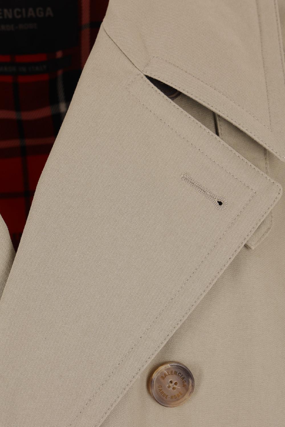 BALENCIAGA trench doppiopetto oversize in drill di cotone Flash Sale