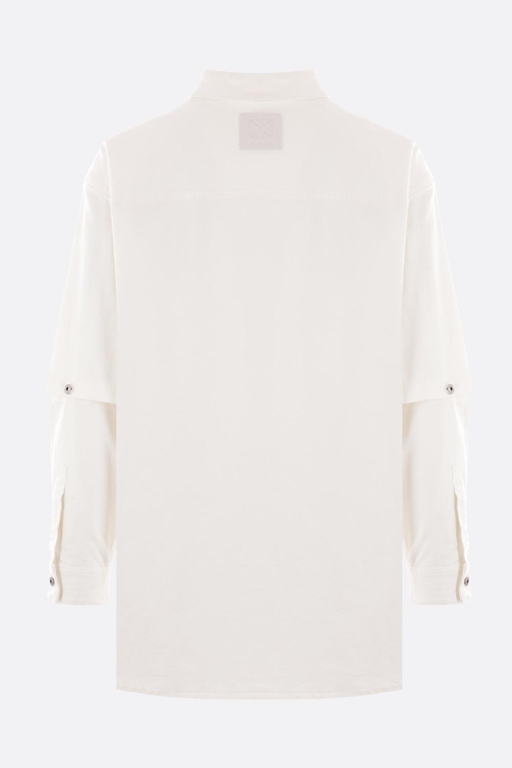 OFF WHITE giacca-camicia oversize in denim ricamo logo 90's Vendita calda