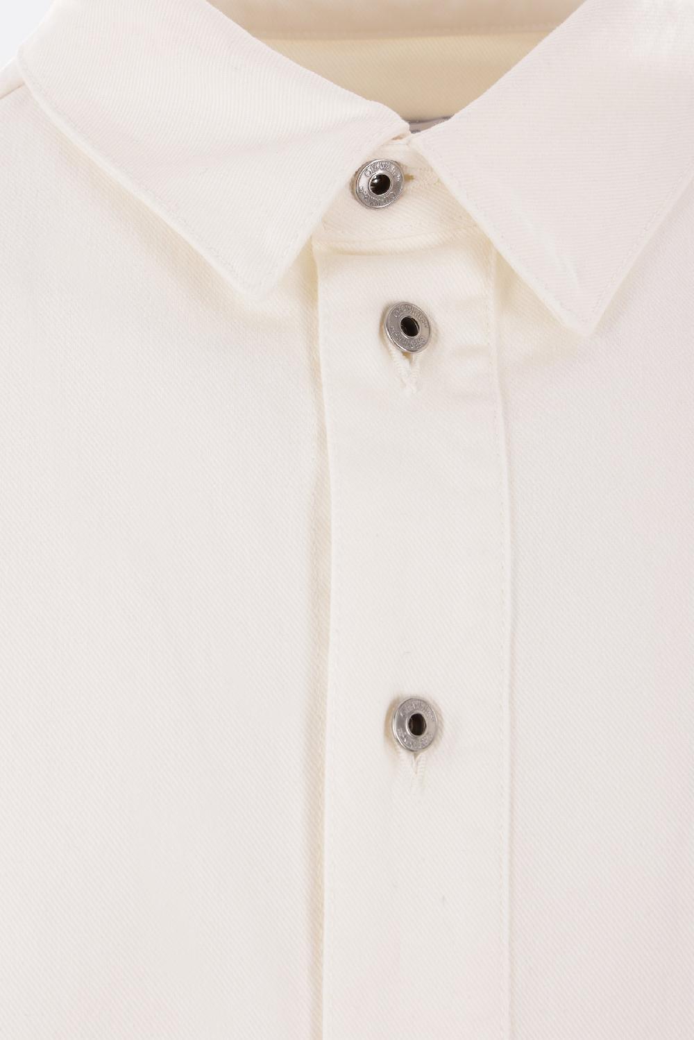 OFF WHITE giacca-camicia oversize in denim ricamo logo 90's Vendita calda