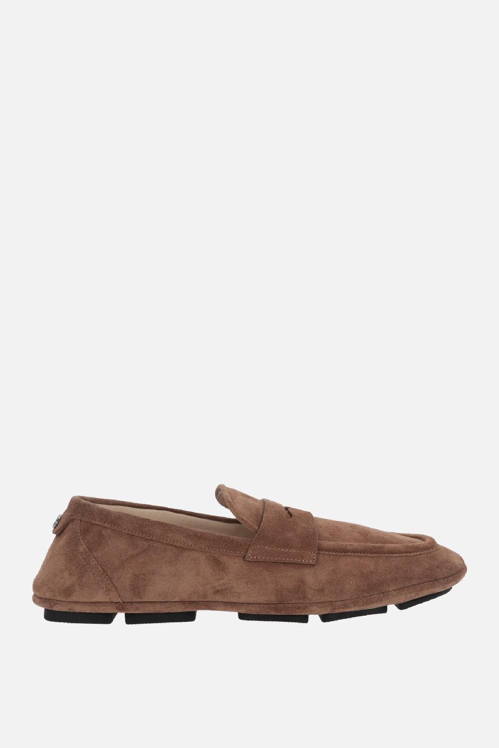 DOLCE & GABBANA mocassino driver in suede con logo