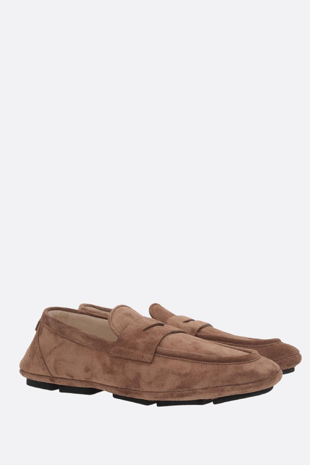 DOLCE & GABBANA mocassino driver in suede con logo Latest fashion