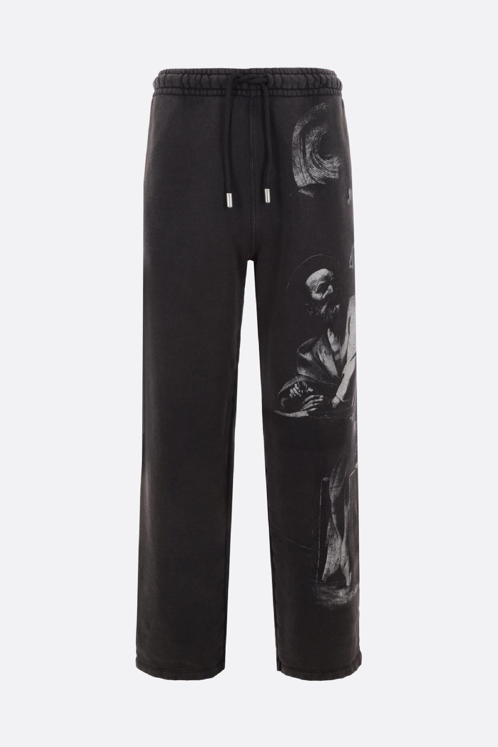 OFF WHITE pantalone jogging in jersey stampa S. Matthew Offerta temporanea