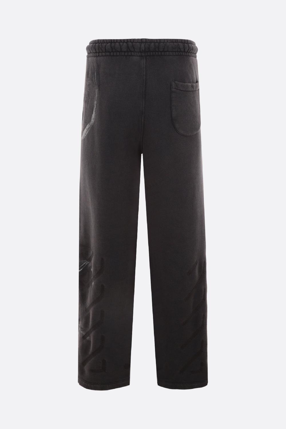 OFF WHITE pantalone jogging in jersey stampa S. Matthew Offerta temporanea