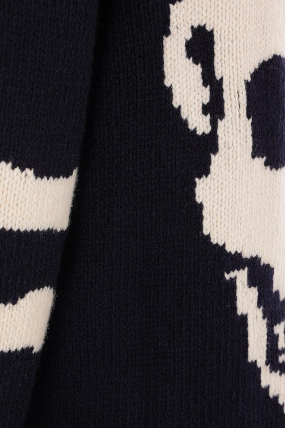 ALEXANDER McQUEEN cardigan in lana e cashmere con intarsio Teschio Liquidazione