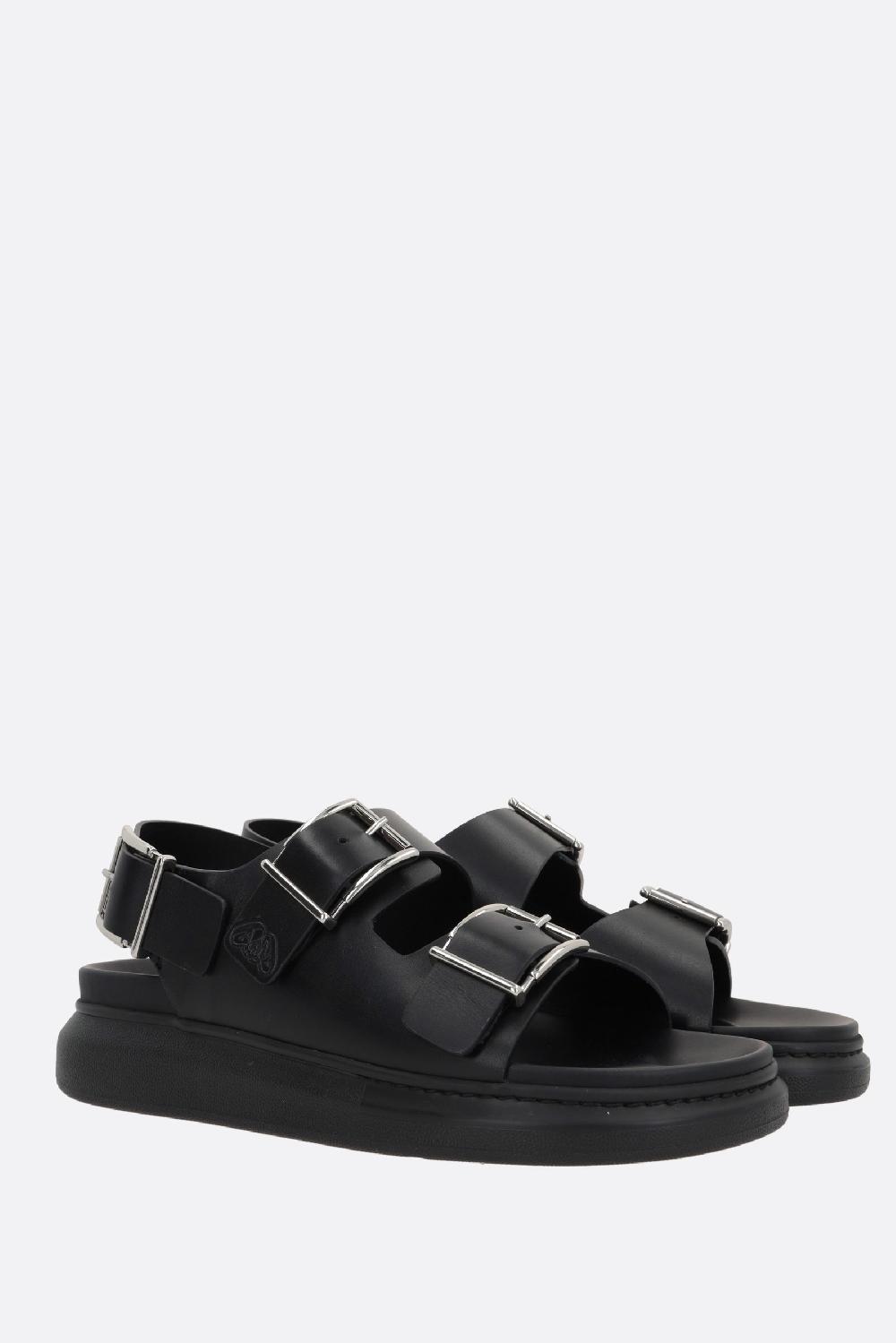 ALEXANDER McQUEEN sandalo flat in pelle liscia Sconti VIP