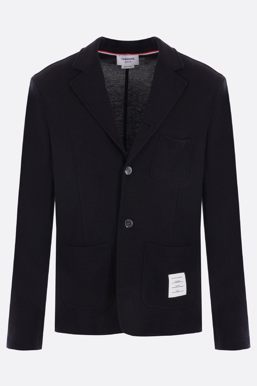 THOM BROWNE giacca monopetto in maglia di lana