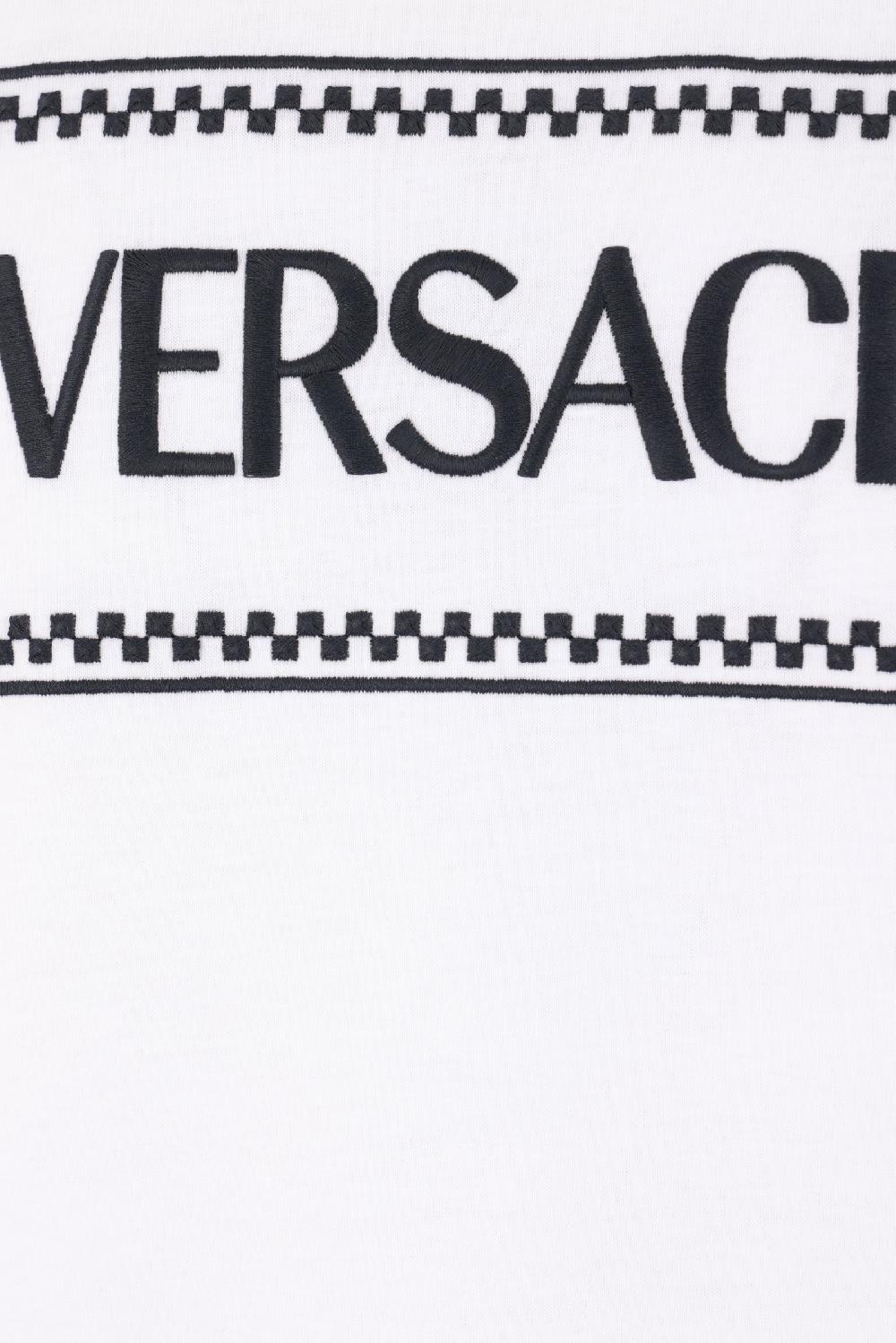 VERSACE t-shirt in cotone ricamo logo Super sconto