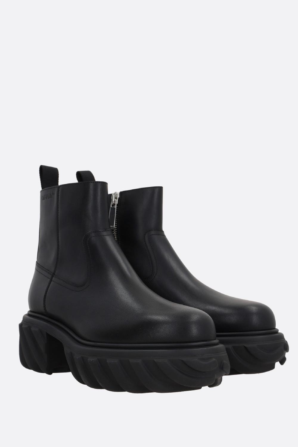 OFF WHITE stivaletto Exploration Motor in pelle liscia Esporta salva