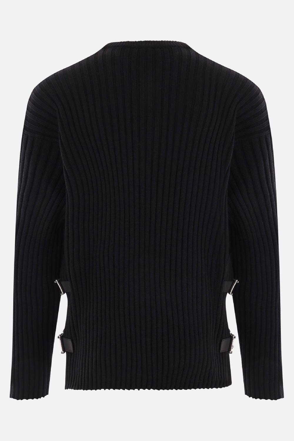 VERSACE pullover in lana con cinturini In vendita
