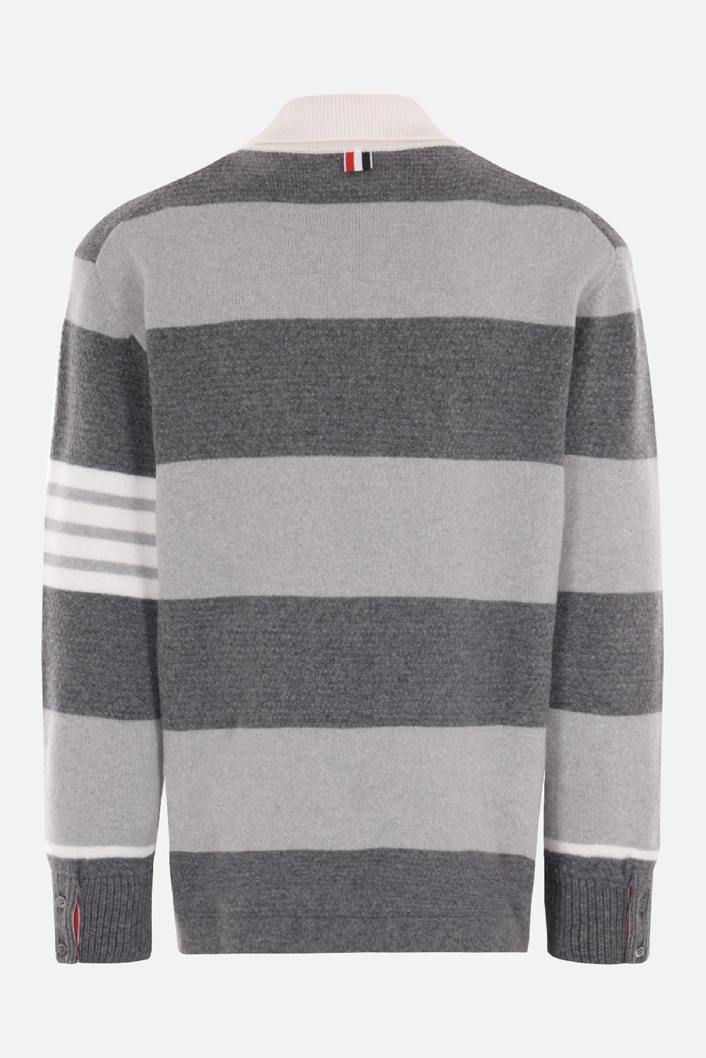 THOM BROWNE pullover polo 4bar in lana 2025