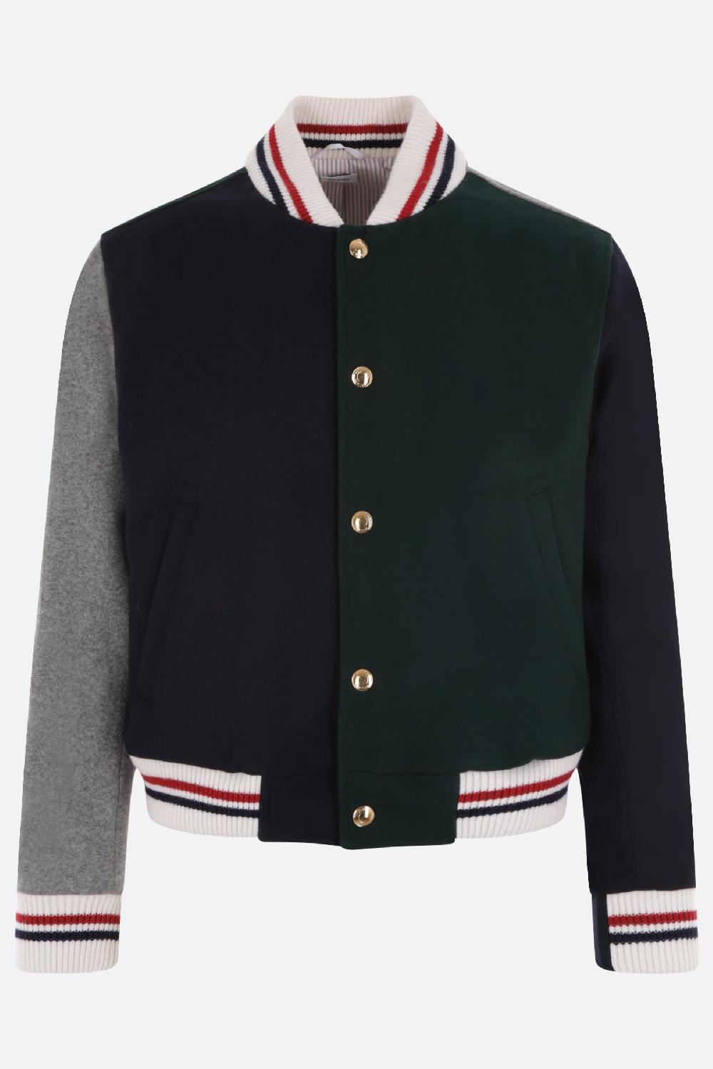 THOM BROWNE giubbotto bomber in lana melton In Linea