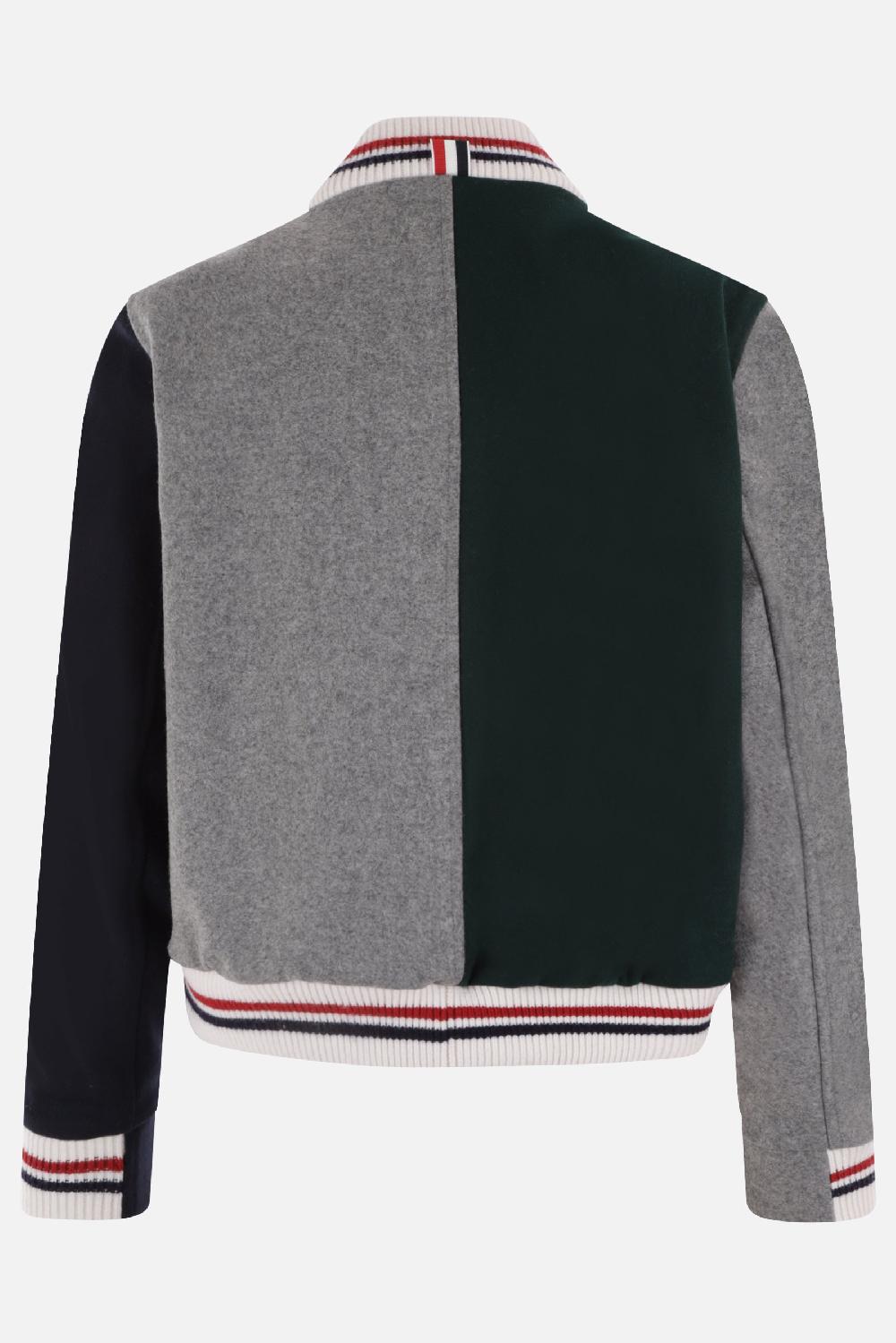 THOM BROWNE giubbotto bomber in lana melton In Linea