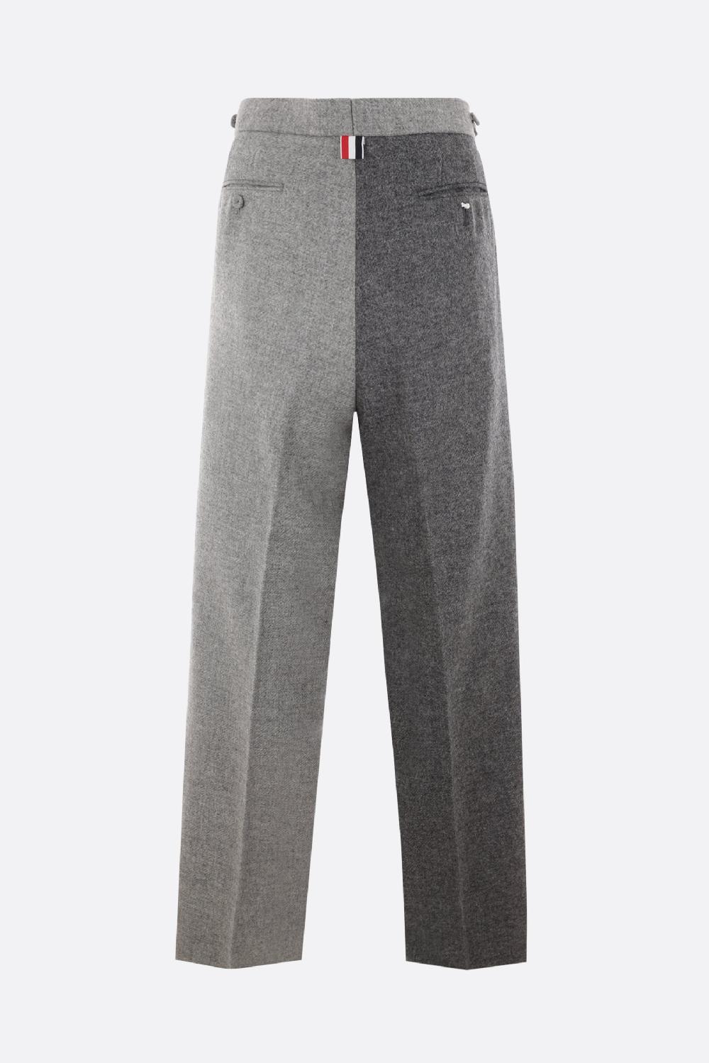 THOM BROWNE pantalone a gamba larga in lana shetland Promozione