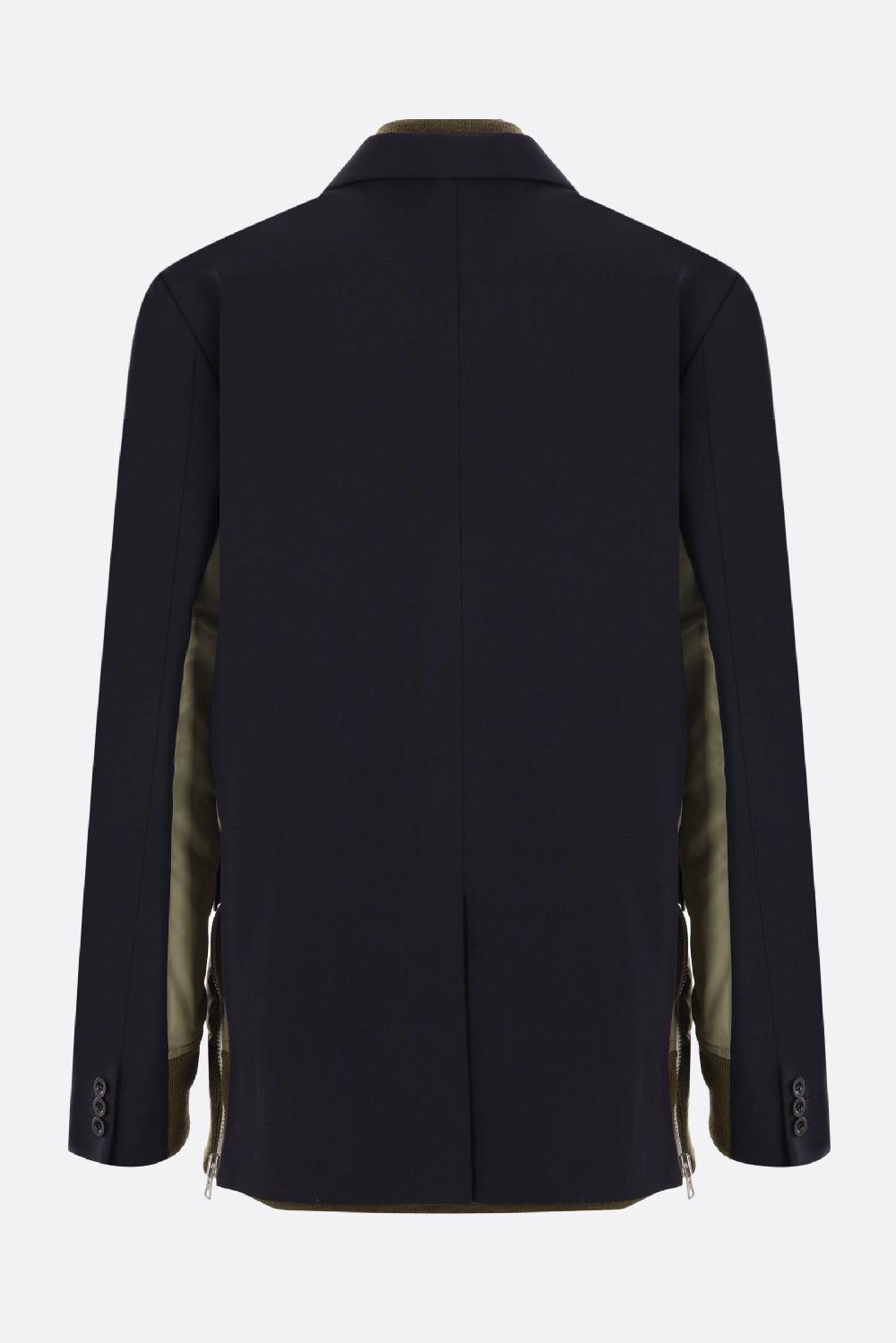 SACAI blazer monopetto imbottito in grain de poudre e nylon Shopping Online