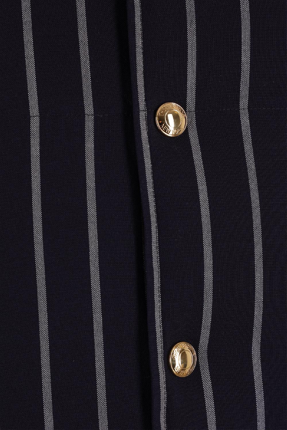 THOM BROWNE piumino smanicato in lana a righe Online