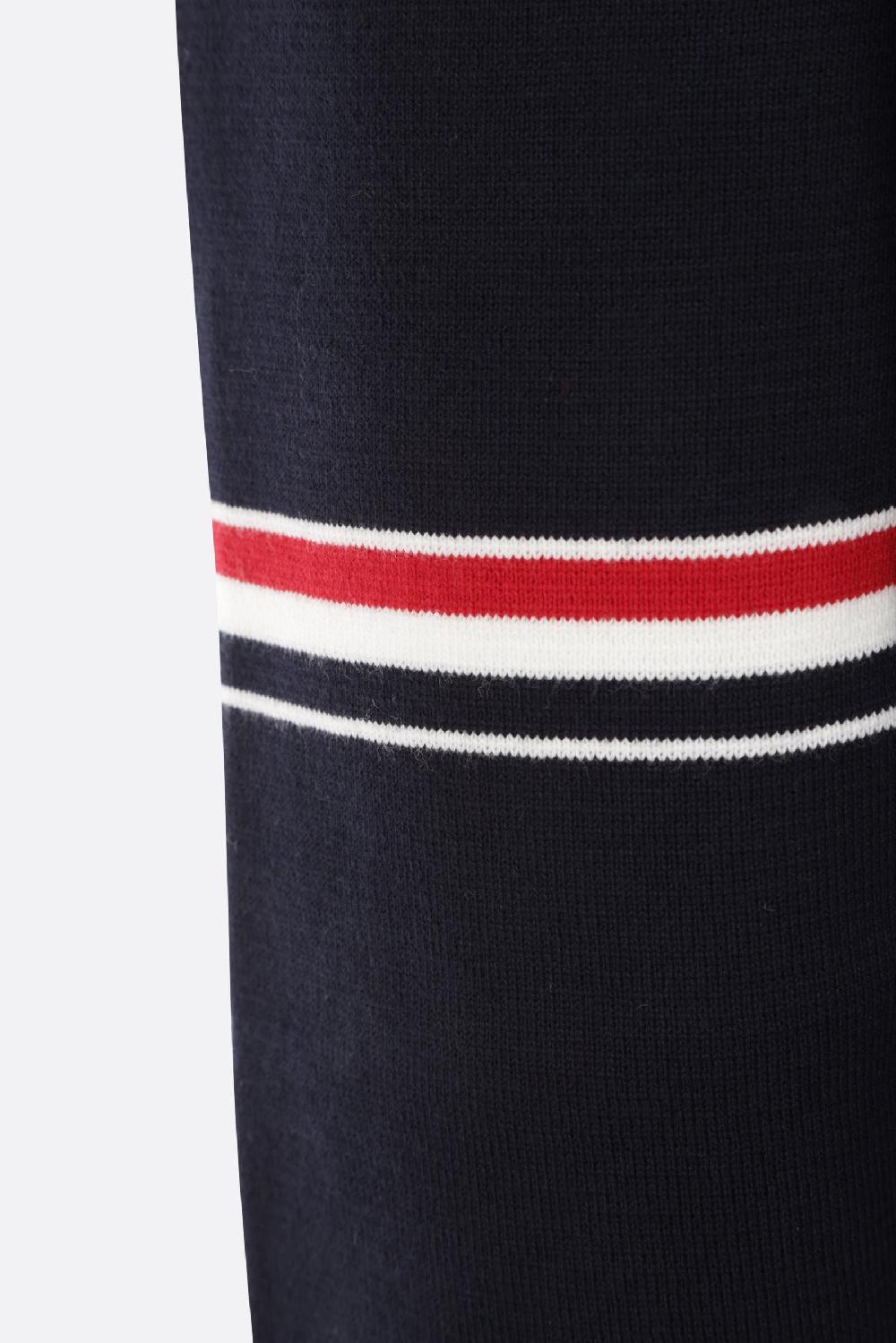 THOM BROWNE pullover in cotone intarsio tricolor Nuova