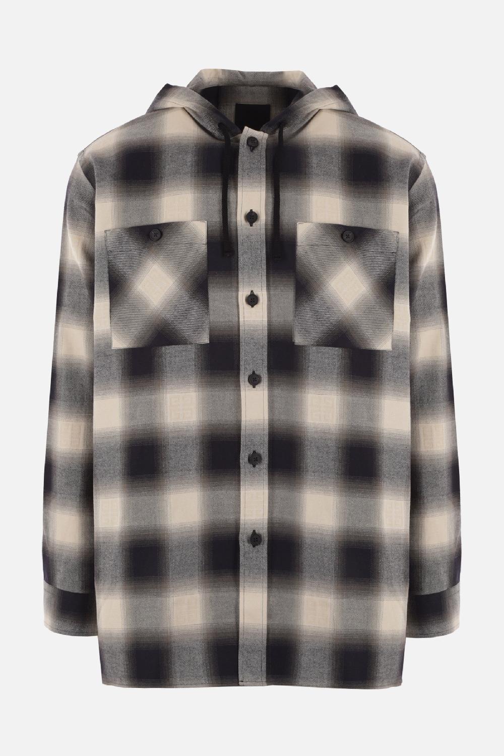 GIVENCHY camicia oversize con cappuccio in flanella