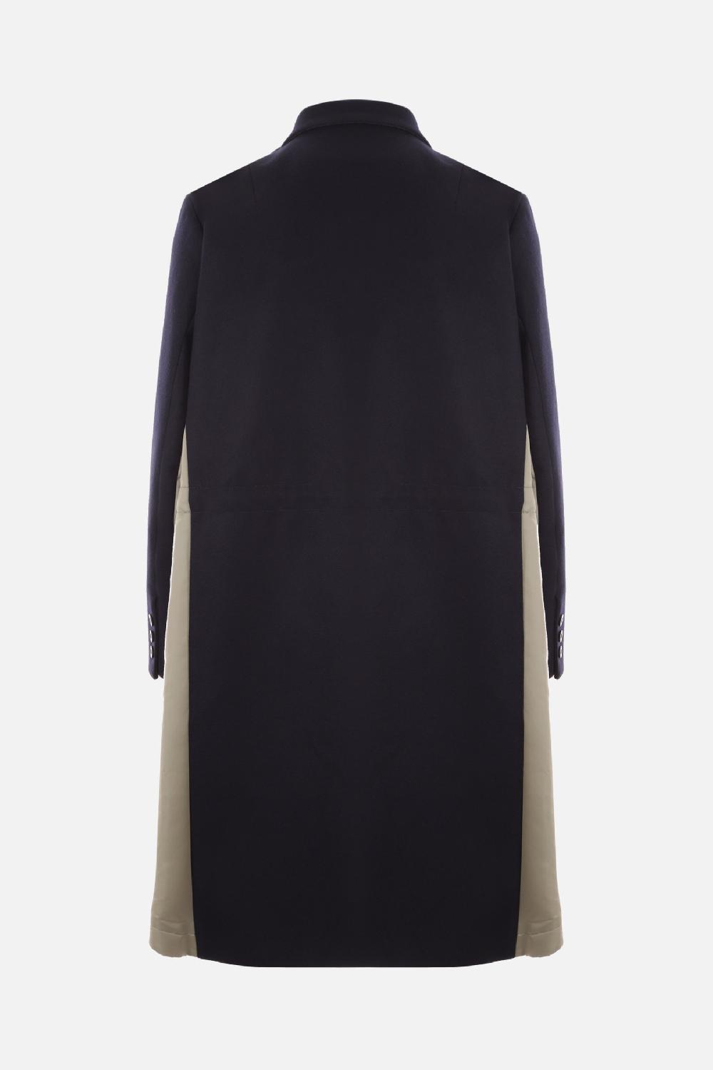 SACAI cappotto monopetto Melton in lana e nylon Offerta Giorno del Papà