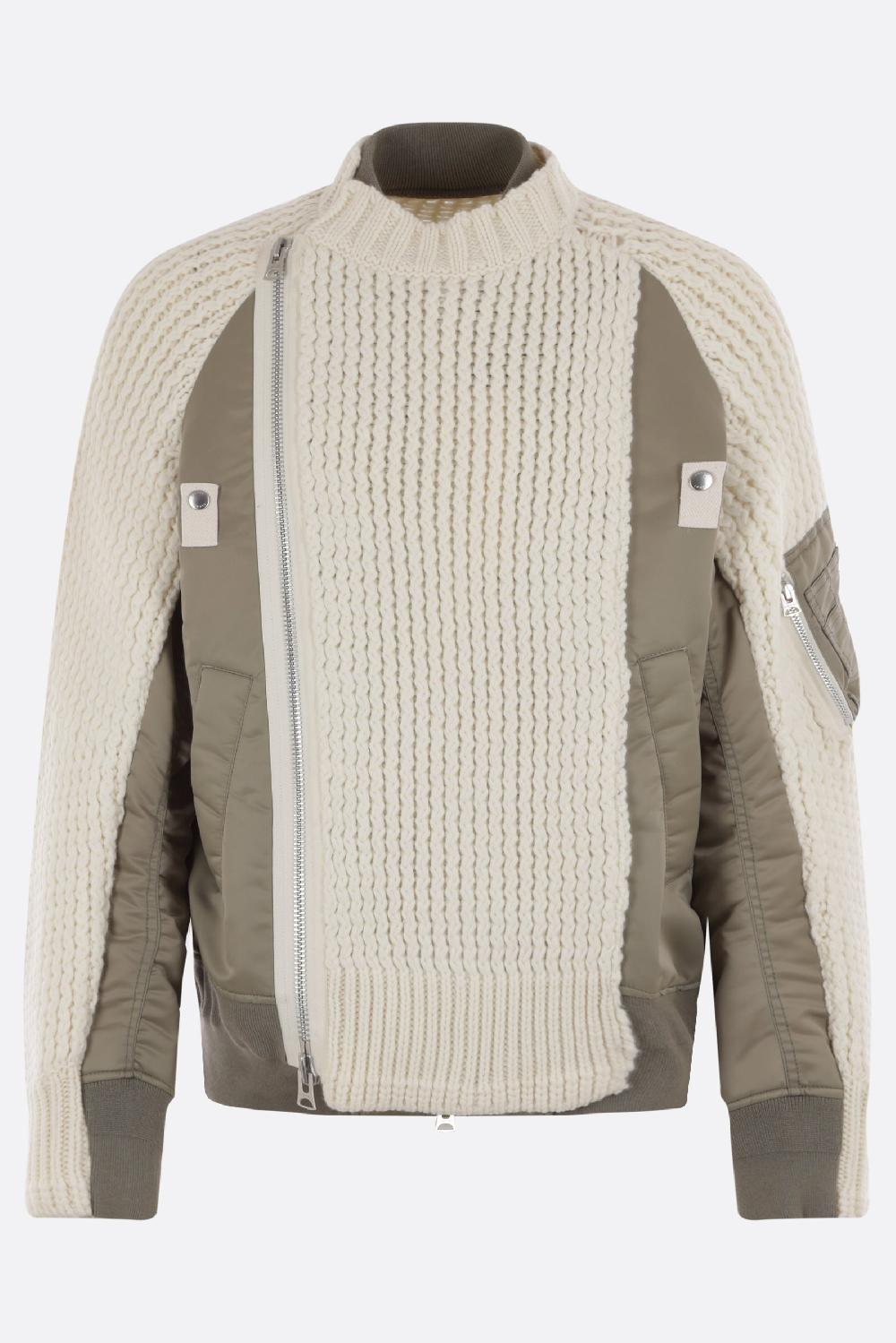 SACAI giubbotto bomber in maglia e nylon