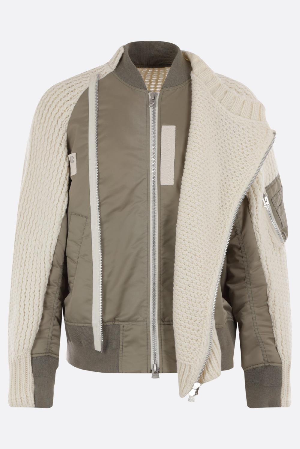 SACAI giubbotto bomber in maglia e nylon Offerte esclusive