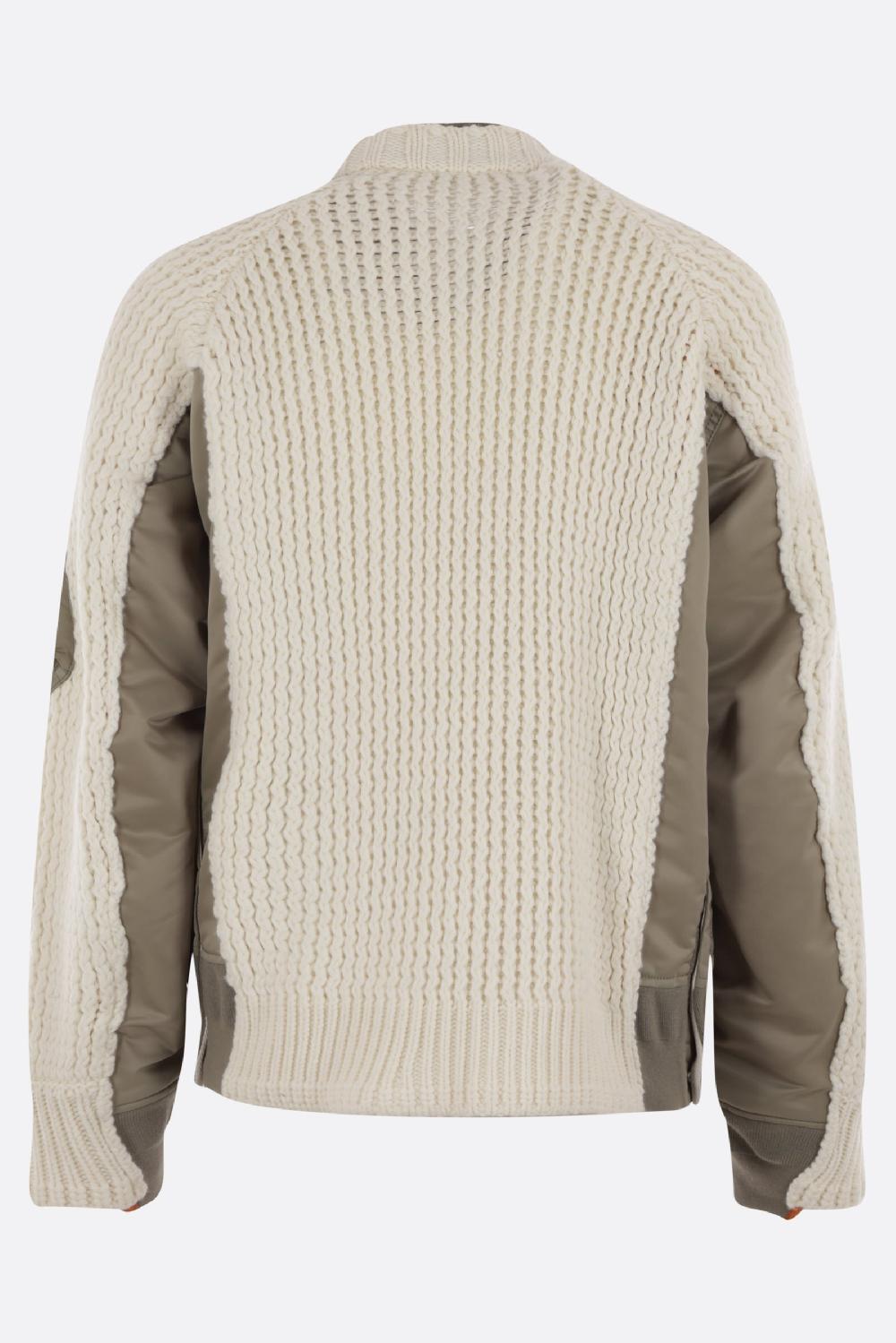 SACAI giubbotto bomber in maglia e nylon Offerte esclusive
