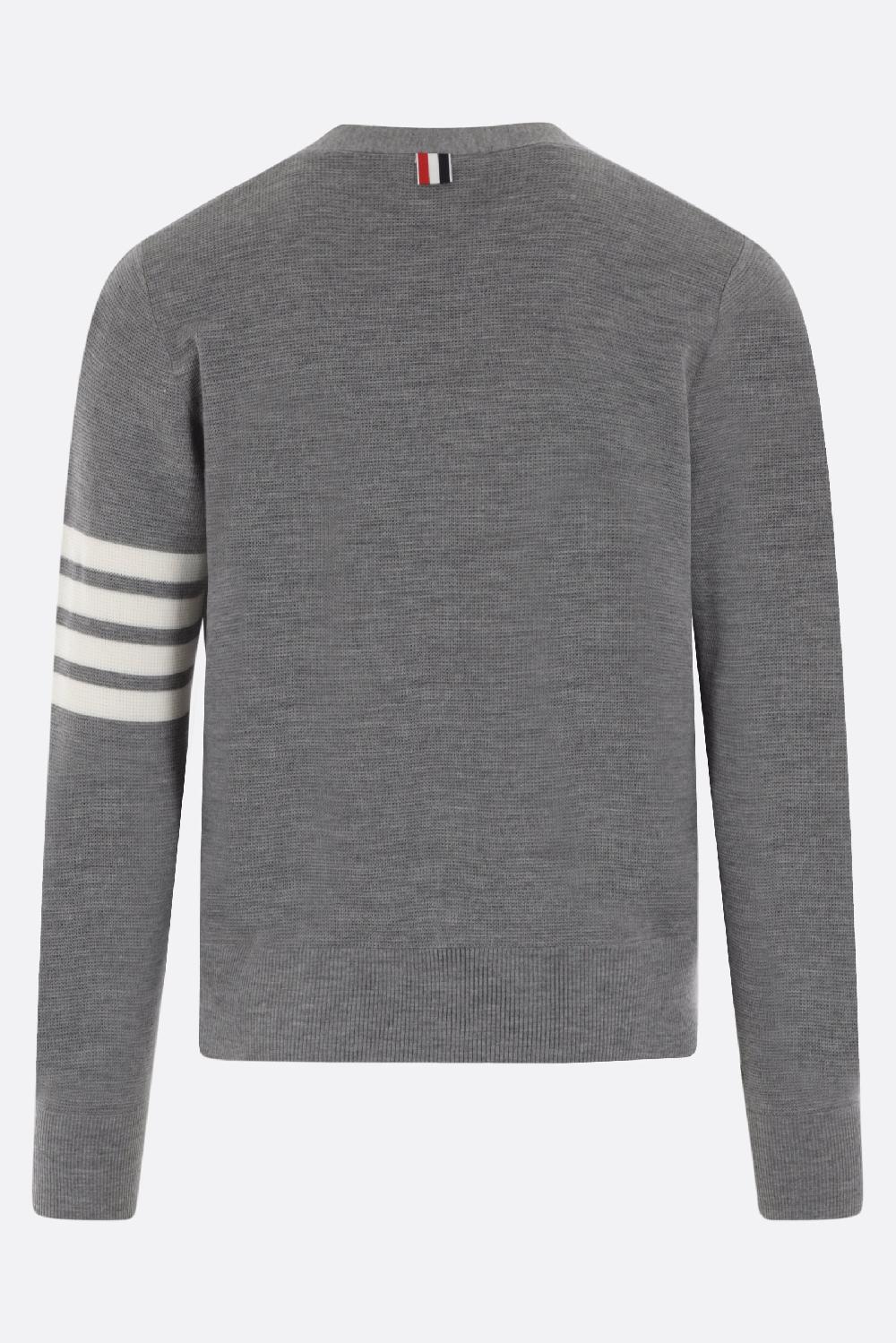 THOM BROWNE cardigan in lana 4bar Grandi sconti