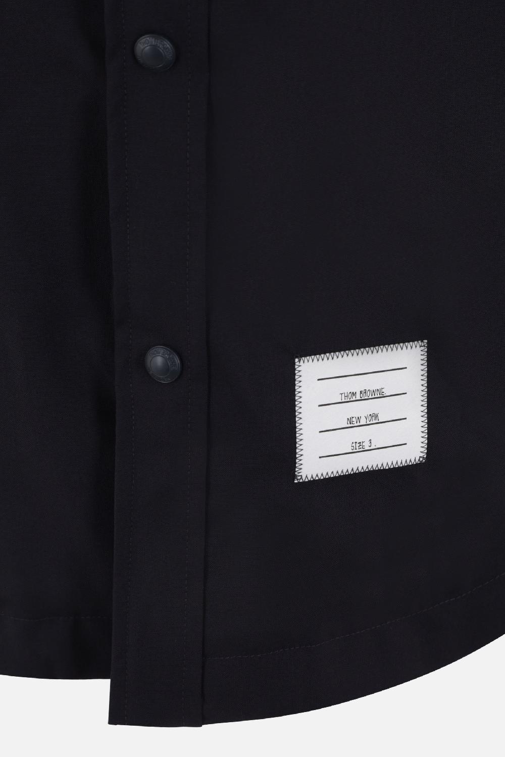 THOM BROWNE giacca-camicia in lana con dettaglio 4-bar Bestseller