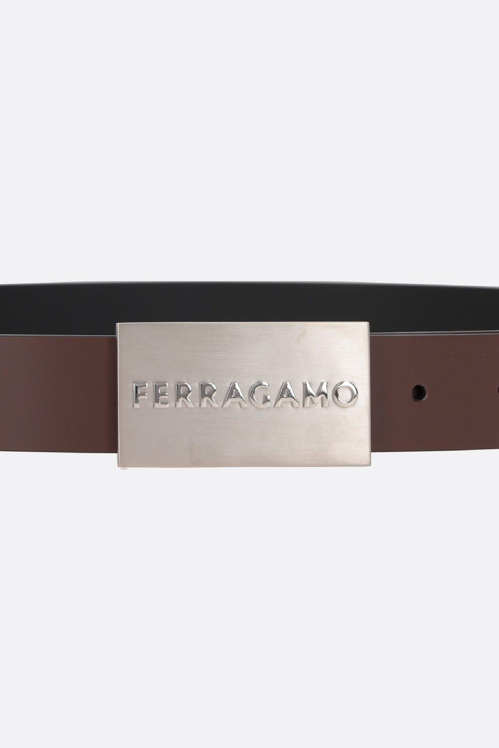 FERRAGAMO cintura reversibile in pelle liscia Comprane uno, ottenene uno gratis