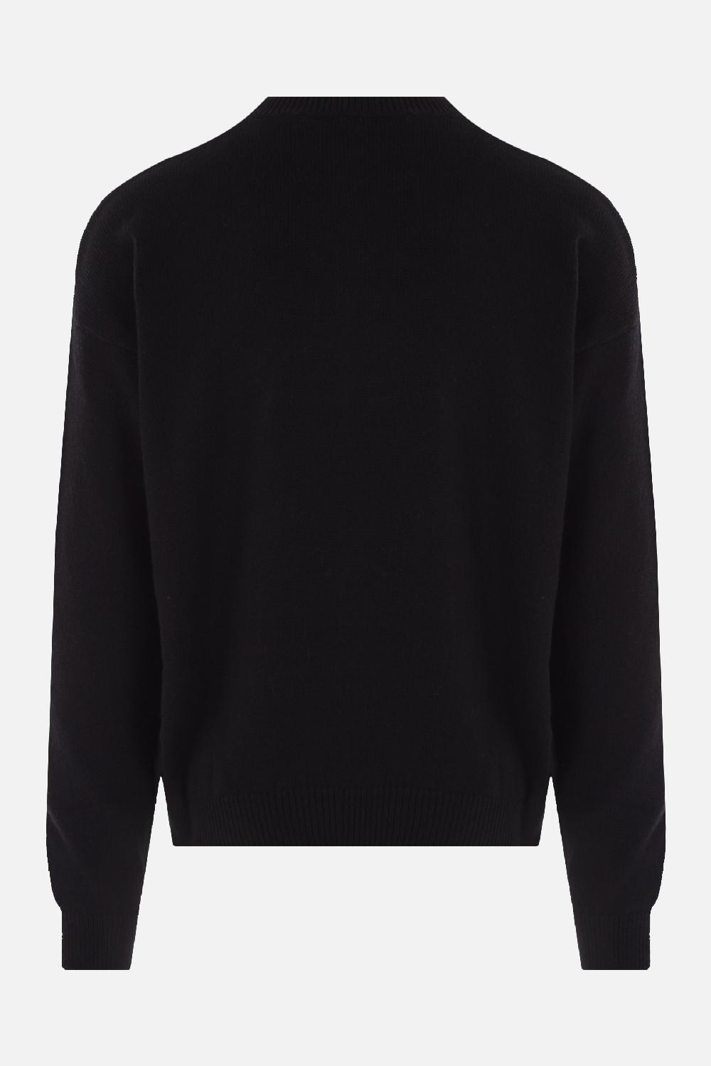 PALM ANGELS pullover in misto lana intarsio logo I love PA Super Saving Price