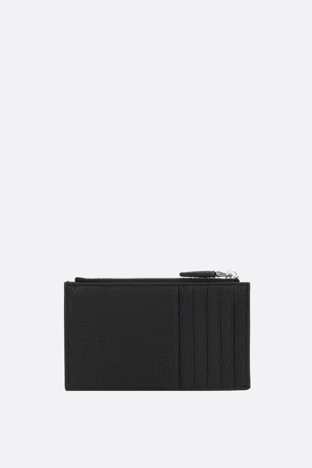 PRADA porta carte con zip in pelle martellata Black Friday Prezzi