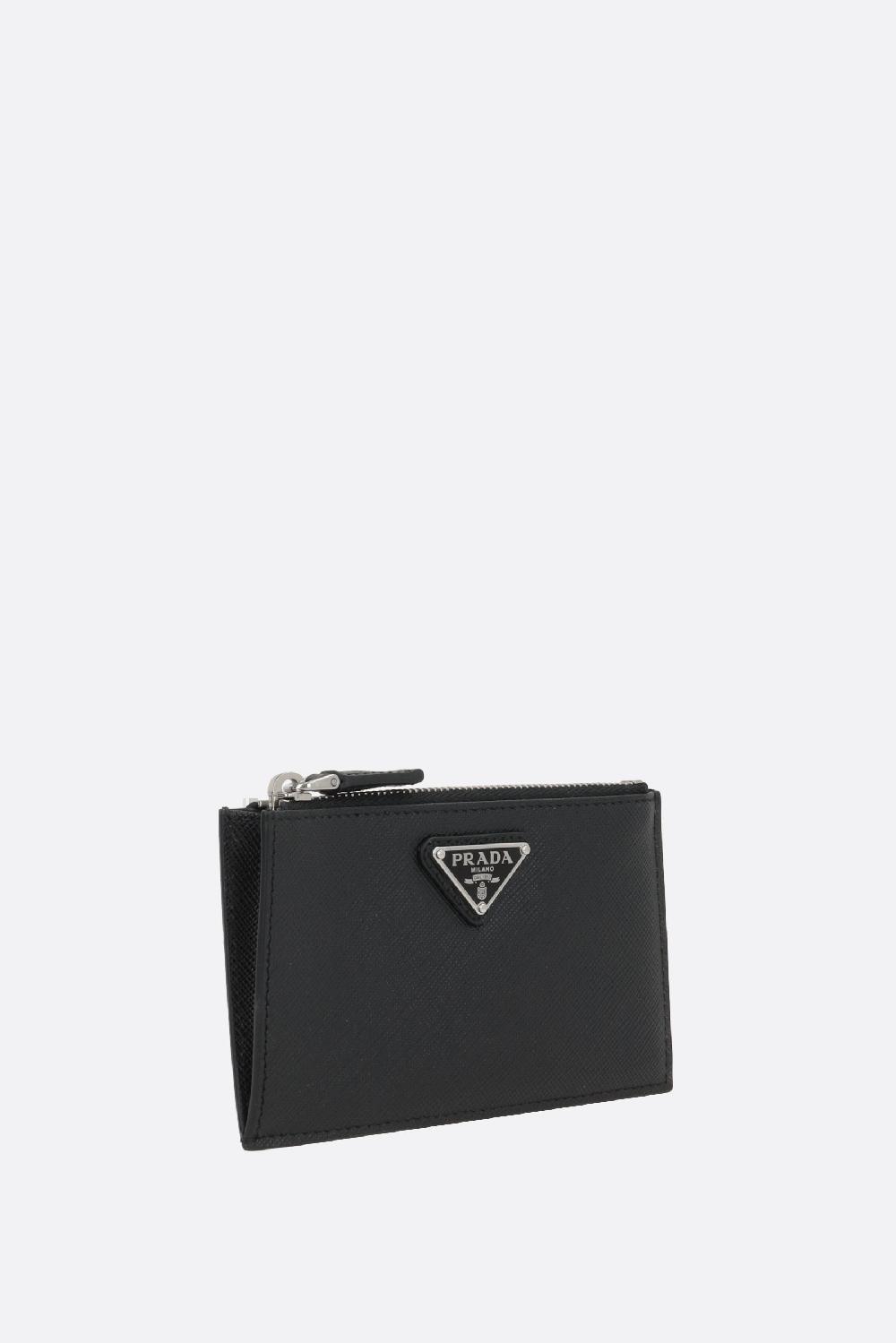 PRADA porta carte con zip in pelle Saffiano 2025