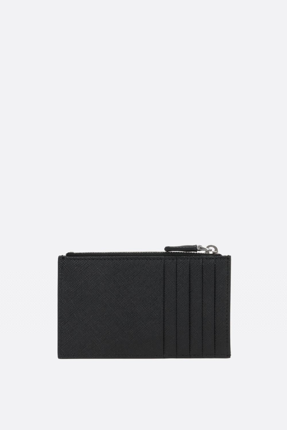 PRADA porta carte con zip in pelle Saffiano 2025