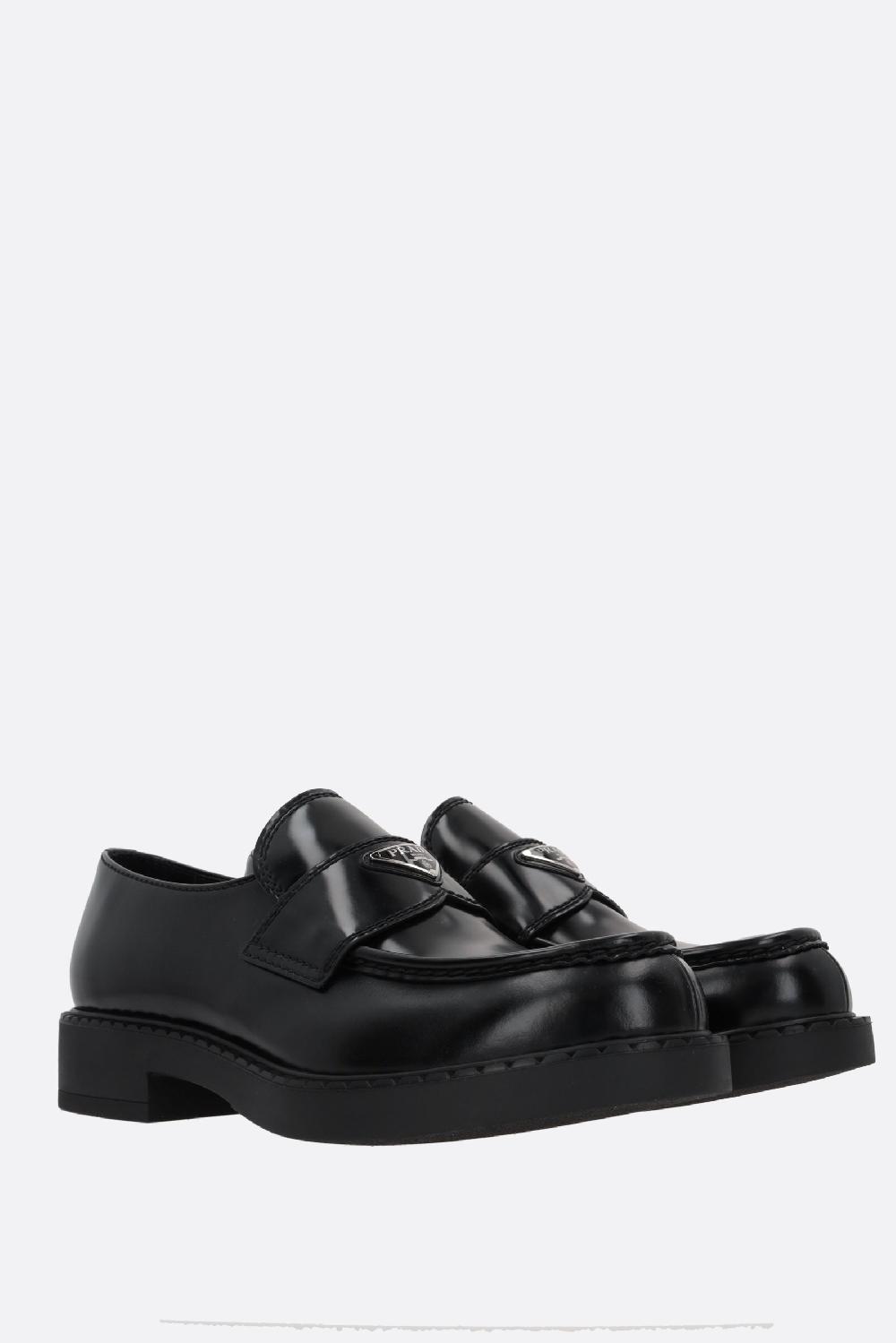 PRADA mocassino Chocolate in pelle spazzolata Pezzi Unici