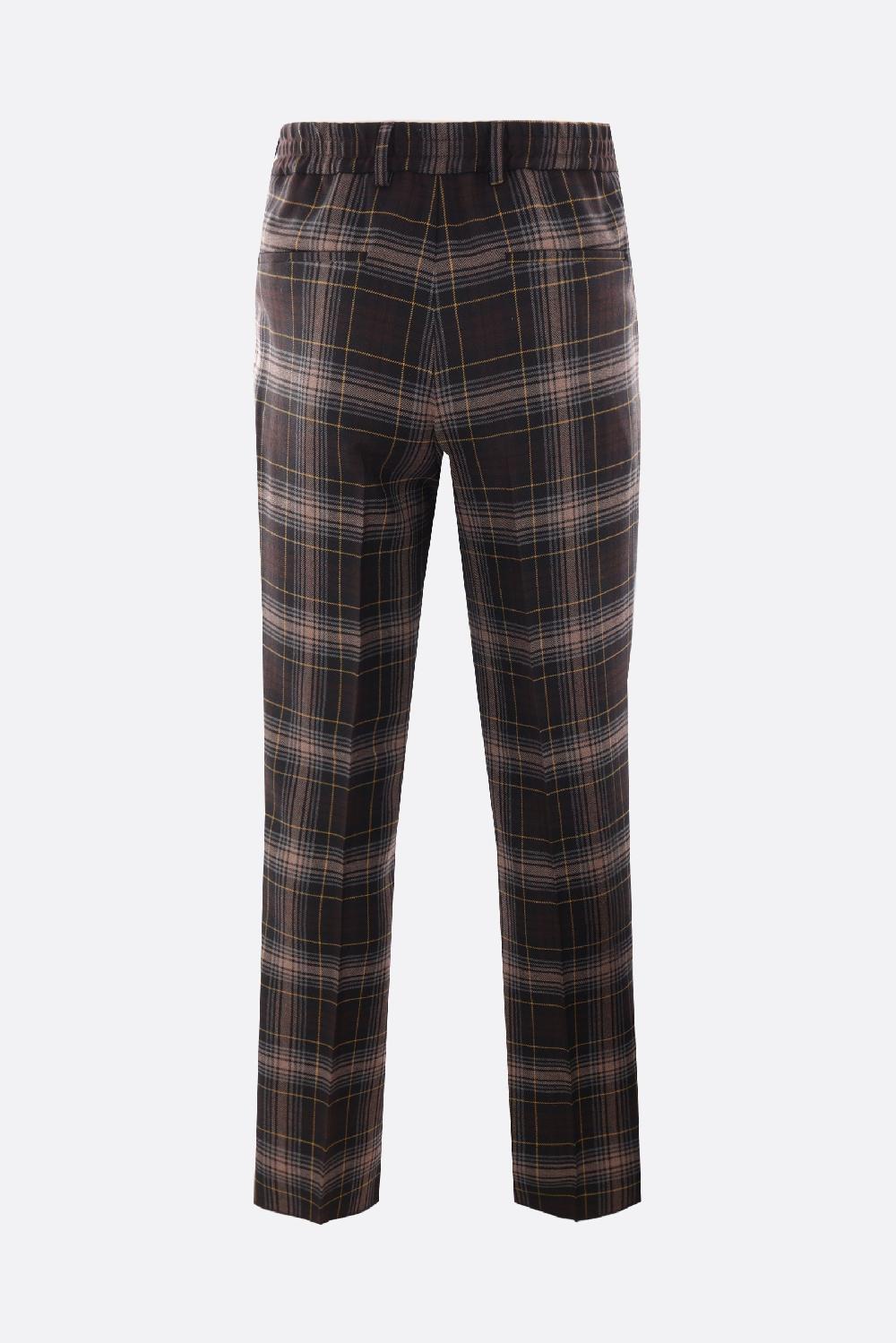 FENDI pantalone Fendi Tartan in lana Sottocosto