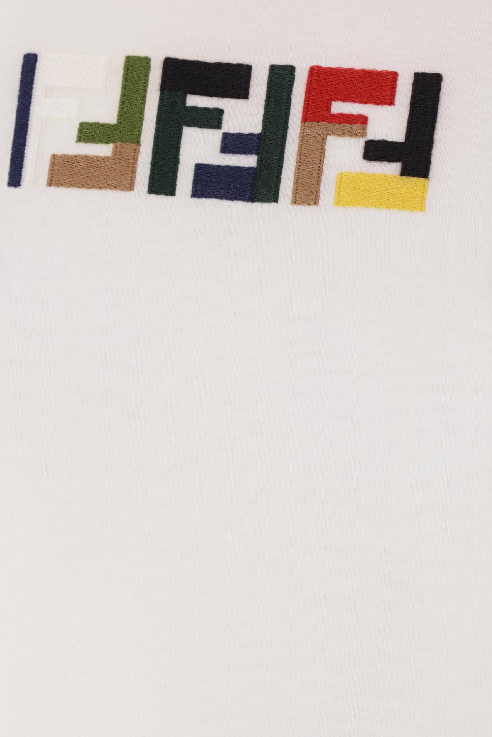 FENDI t-shirt in cotone ricamo Triple FF Novità