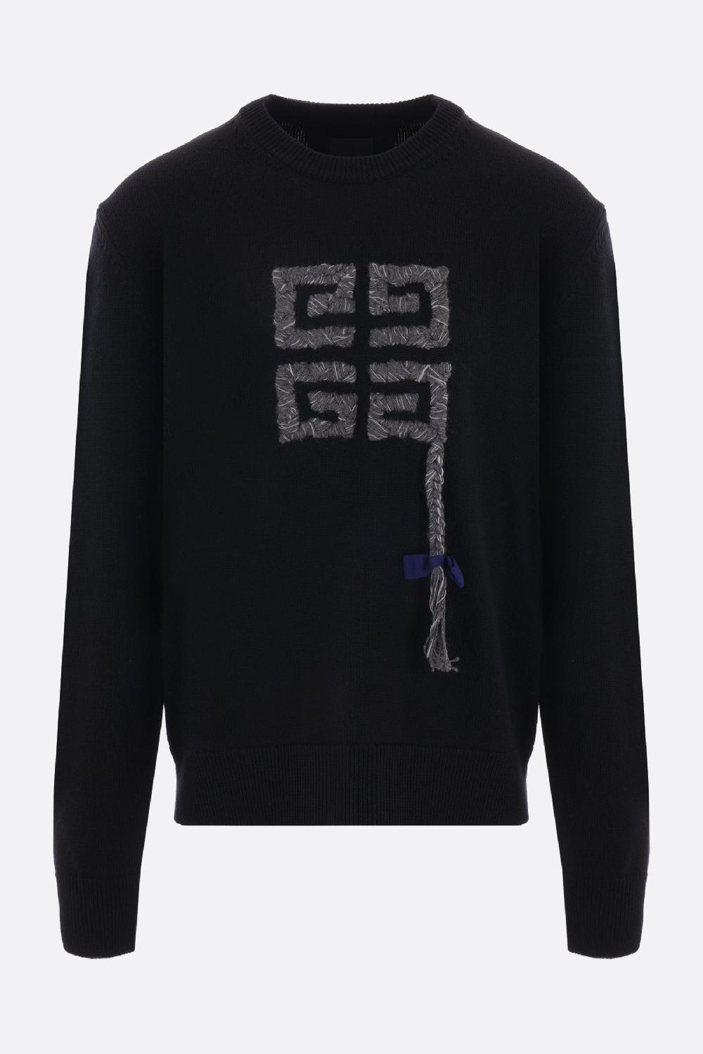 GIVENCHY pullover in lana ricamo treccia 4G